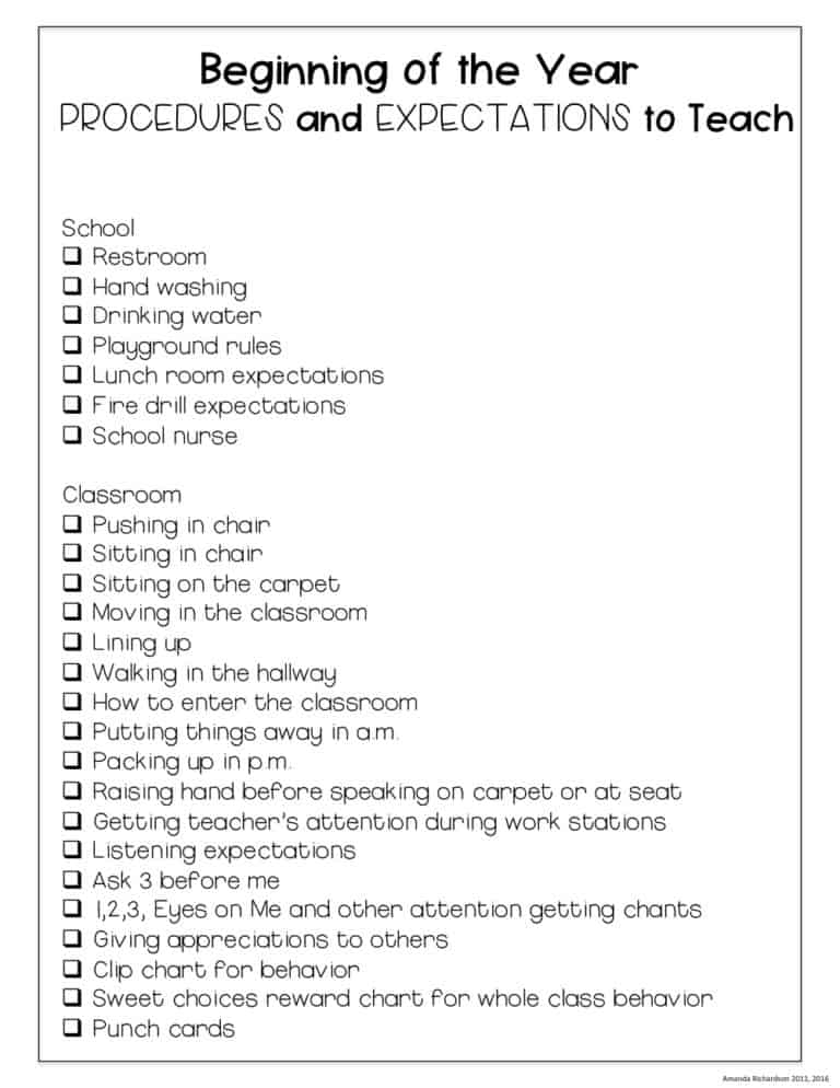 Revisiting Classroom Expectations - Mrs. Richardson's Class