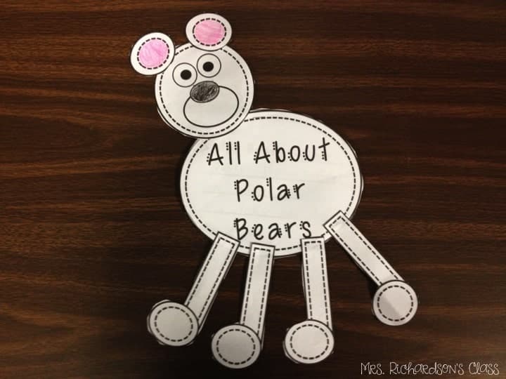 Arctic Animal research is always so much fun for kindergarten and first grade students. Grab this FREE polar bear craft and have your students write about facts they have learned. 