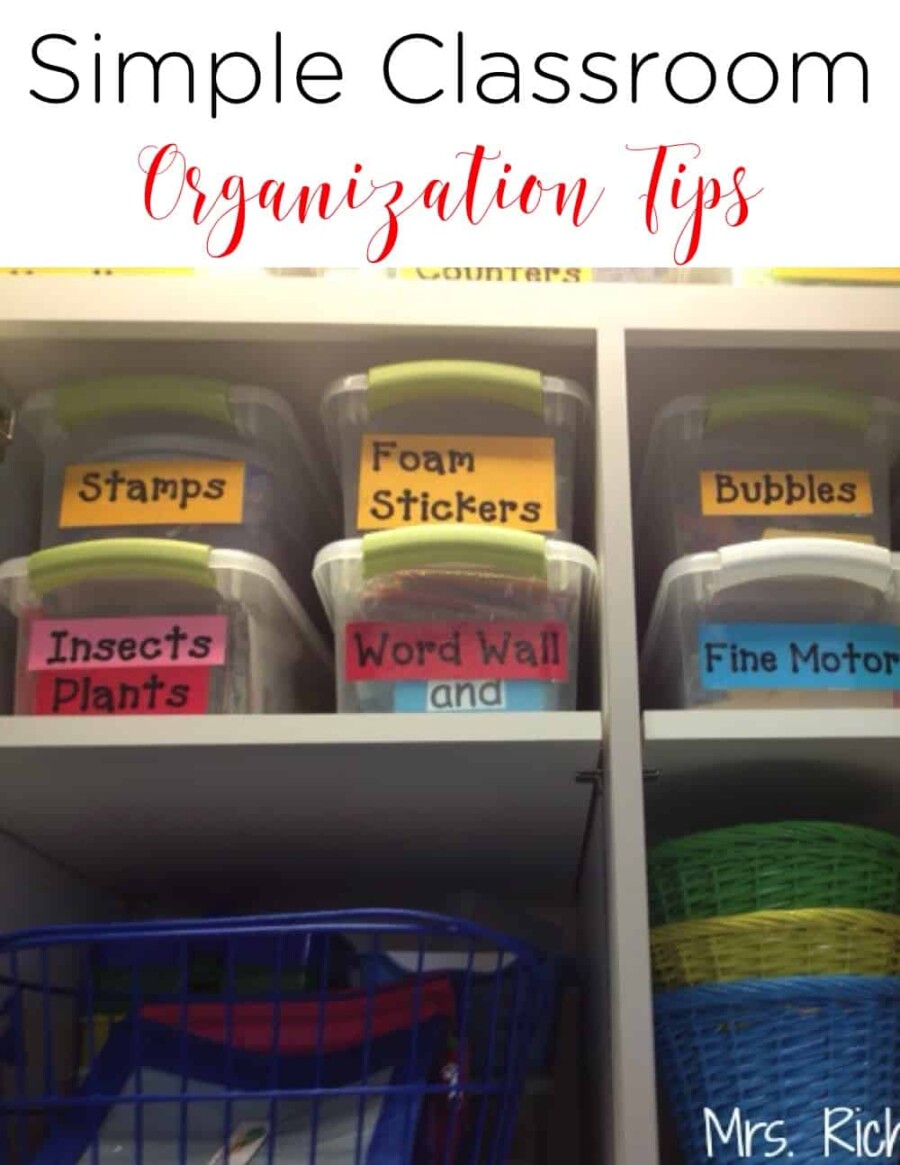 Classroom Organization Tips - Mrs. Richardson's Class