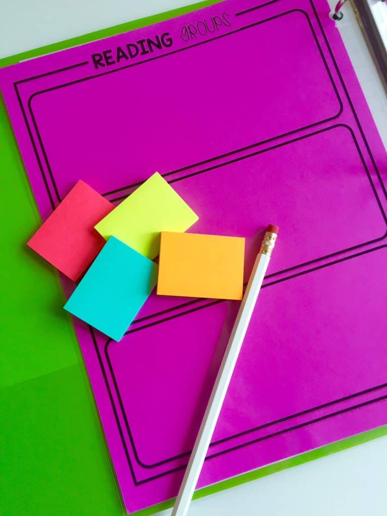 Use post-it notes to create guided reading groups so that they can be easily switched around.