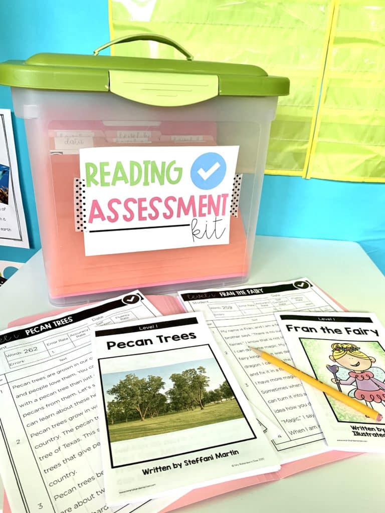 An assessment kit can make end of year guided reading assessments much easier. You can use this kit in person and while distance learning. 