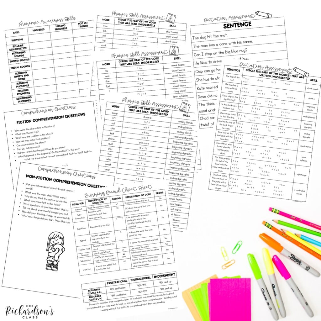 A free toolkit to help complete reading assessments in kindergarten and first grade. 