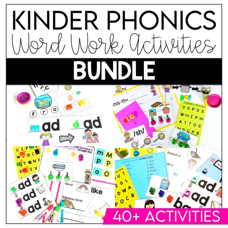 Kindergarten Phonics Activities | Kindergarten Word Work Activities ...