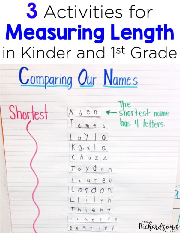 3 Activities for Measuring Length in Kindergarten and First Grade - Mrs ...