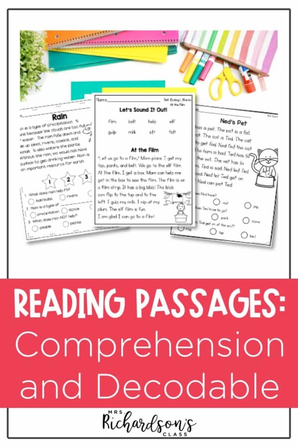 Reading Comprehension Passages & Decodable Passages