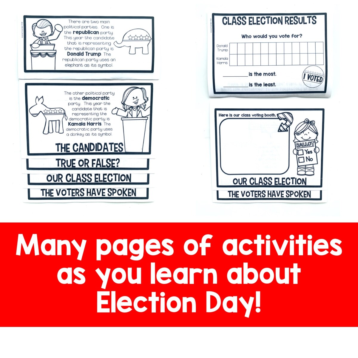 Election Day Flip Up Book Activity for Presidential Election - Image 3