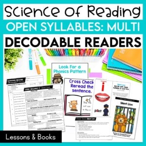 Decodable Readers Multisyllables Open Syllables Books and Lesson Plans ...